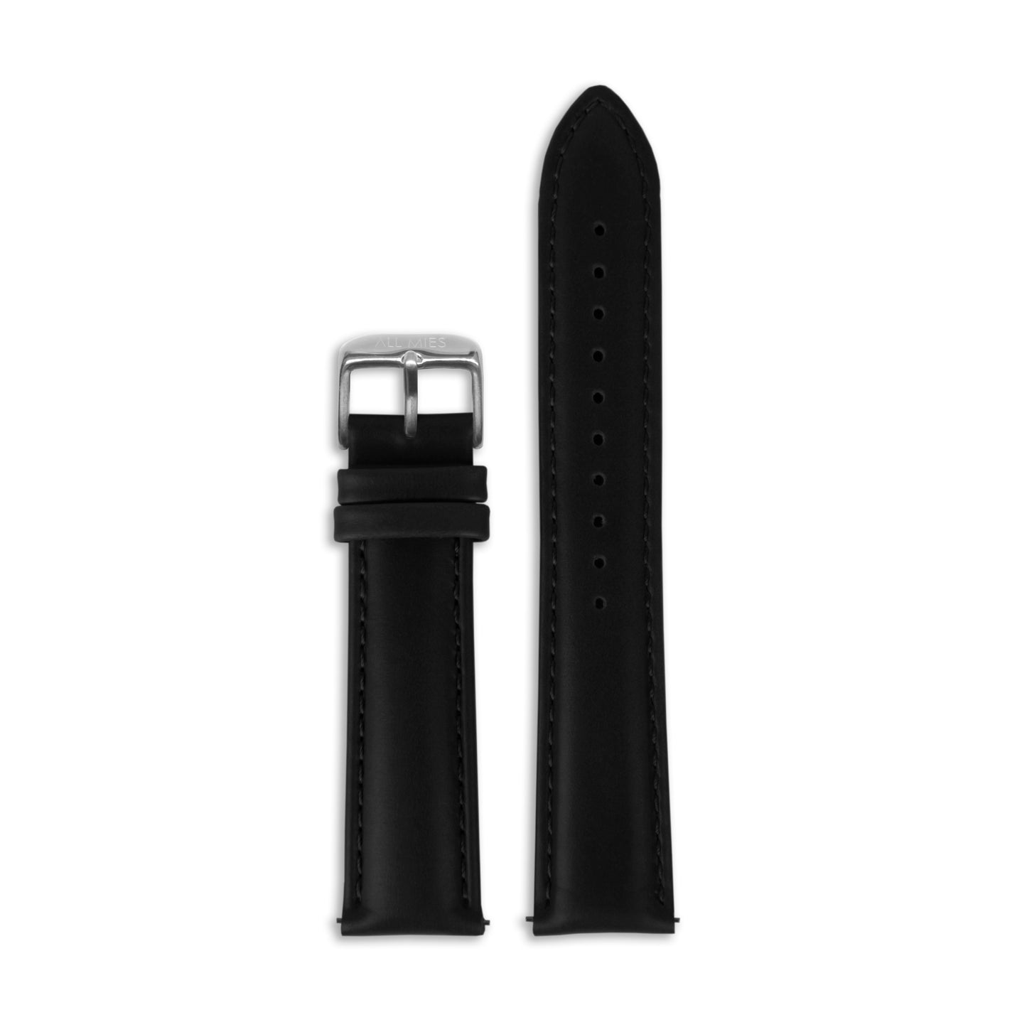 All Mies - Black Leather - Steel Buckle