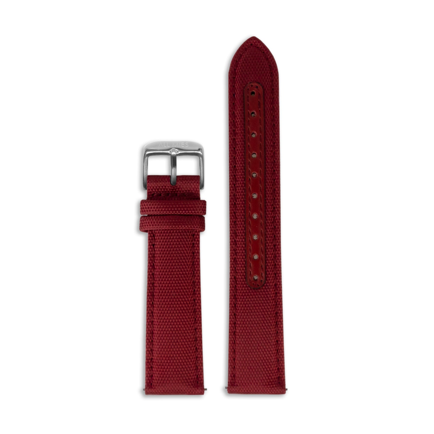 All Mies - Red Canvas Strap - Steel Buckle
