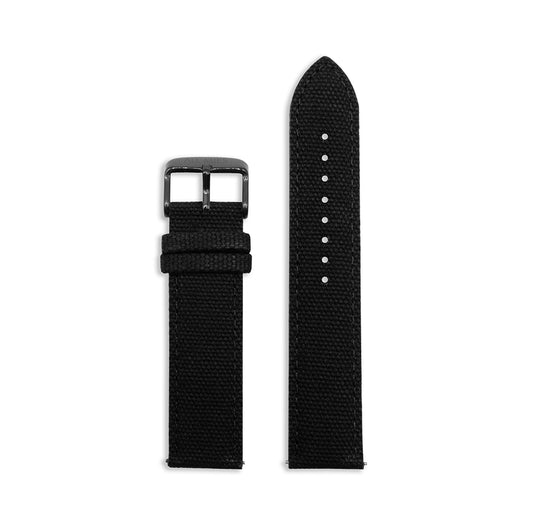 All Mies - Black Canvas Strap - Black Buckle